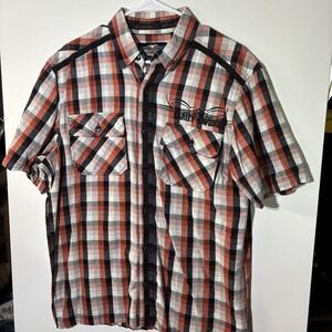 Harley-Davidson Men's Large Plaid Shirt‎ Genuine MotorClothes Embroidered